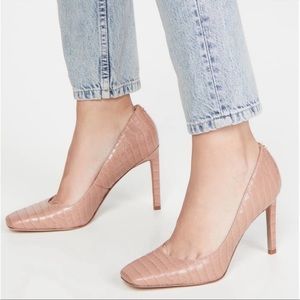 SAM EDELMAN Beth Maple Pump Tan Square Toe